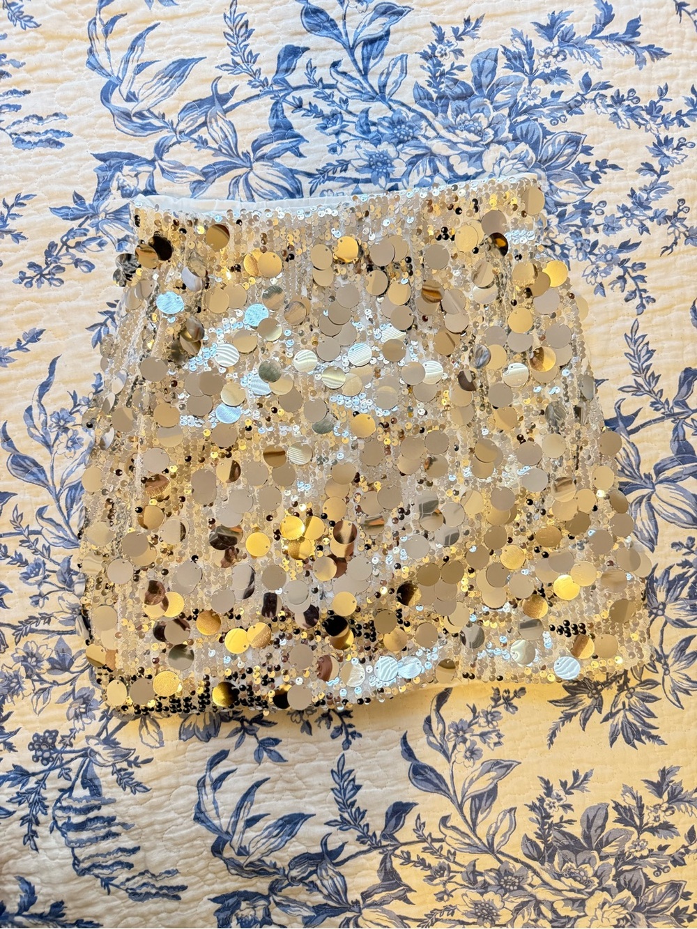 SHEIN Gold Sequin Mini Skirt